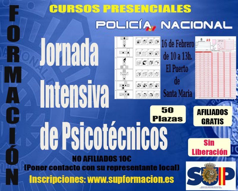 JORNADA INTENSIVA PSICOTÉCNICOS - EL PUERTO STA. Mª