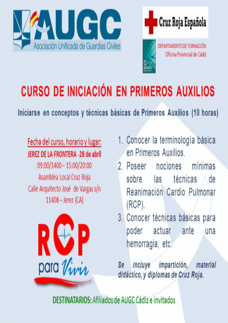 Curso de iniciación en primeros auxilios
