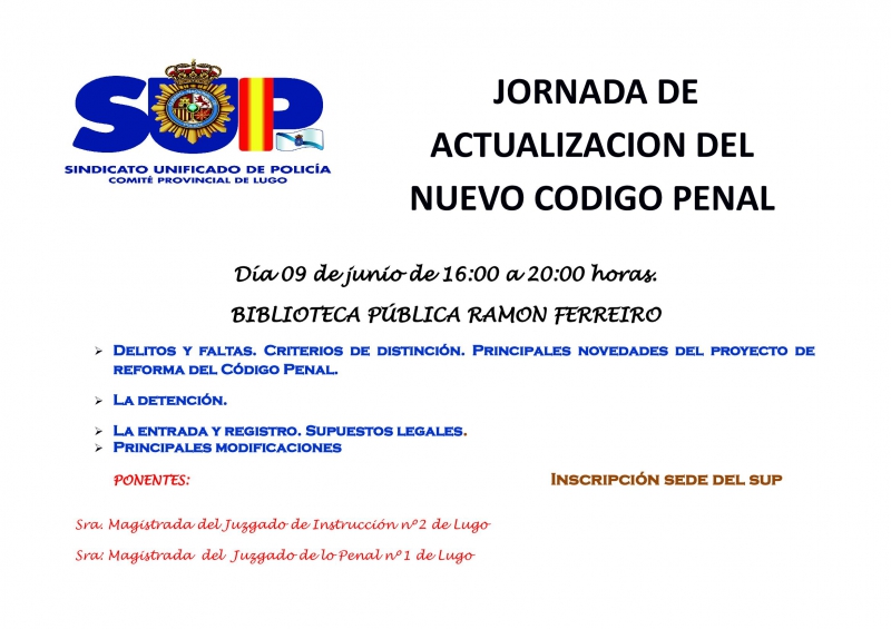JORNADA DE ACTUALIZACIÓN DEL NUEVO CÓDIGO PENAL 