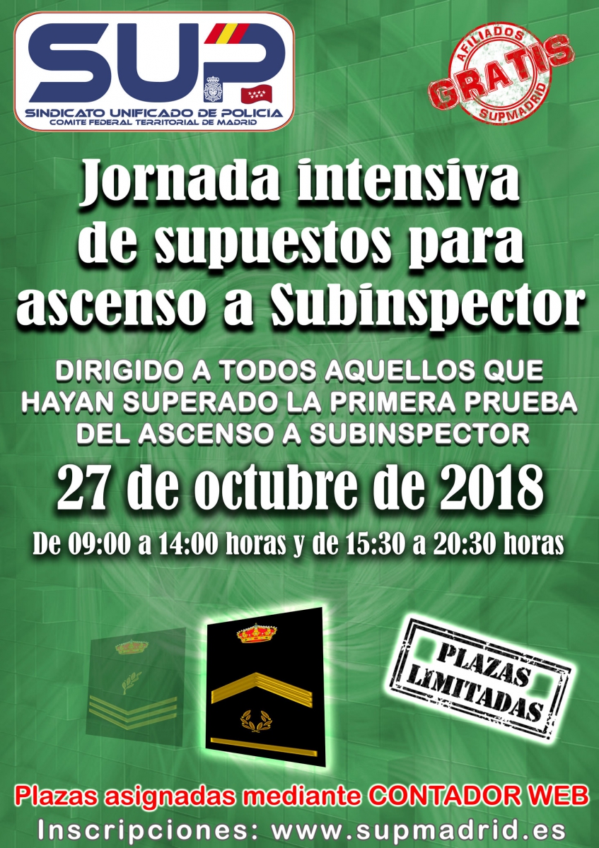 JORNADA INTENSIVA DE SUPUESTOS PARA ASCENSO A SUBINSPECTOR  