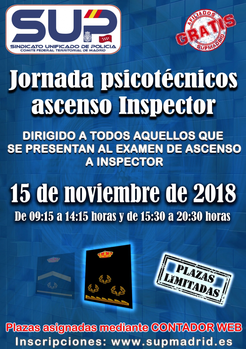 JORNADA DE PSICOTÉCNICOS DE ASCENSO A INSPECTOR