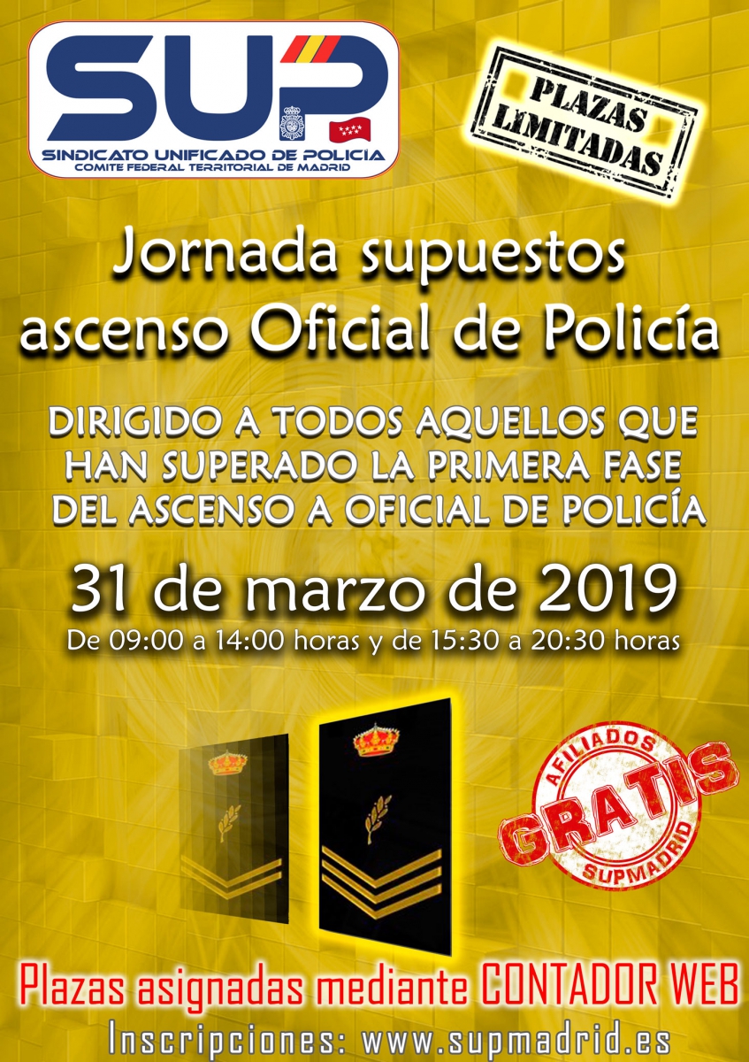 JORNADA DE SUPUESTOS DE ASCENSO A OFICIAL DE POLICÍA