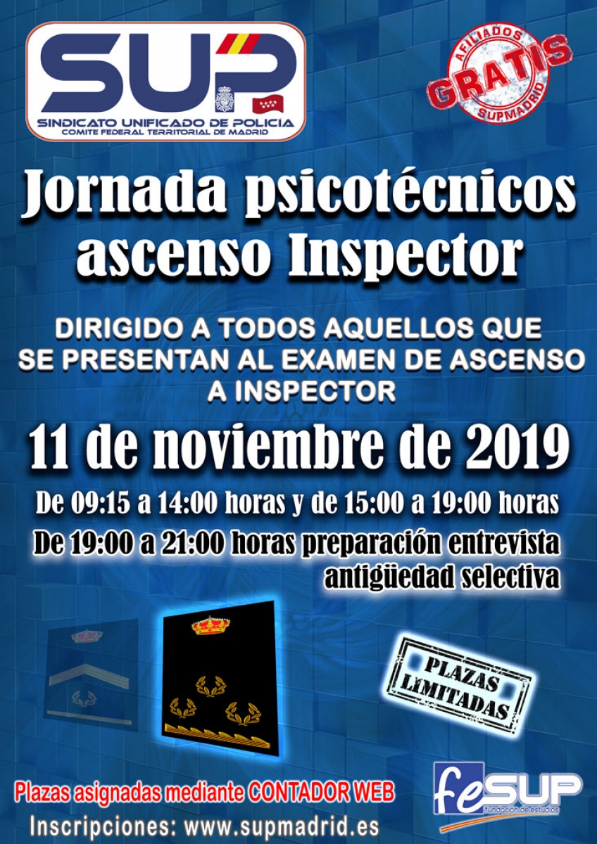 JORNADA DE PSICOTÉCNICOS DE ASCENSO A INSPECTOR  