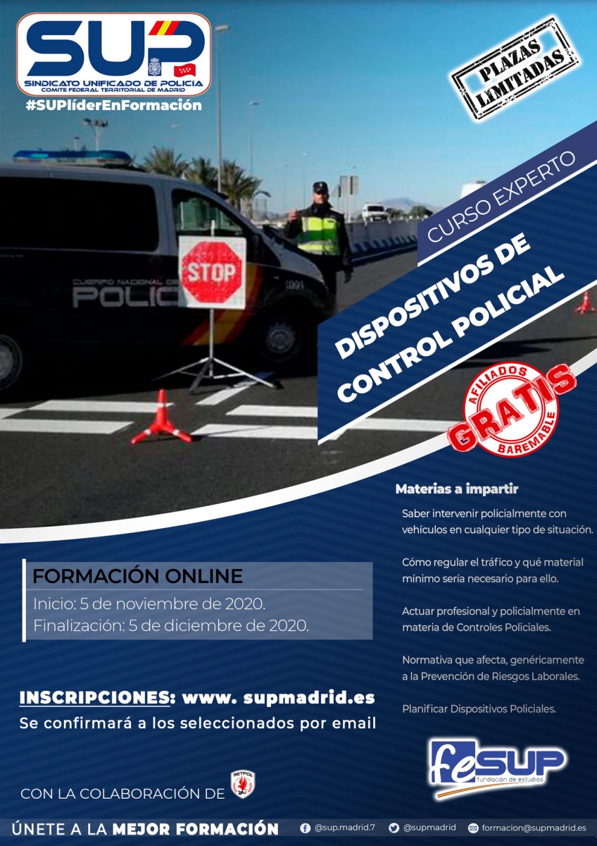 CURSO EXPERTO DISPOSITIVOS DE CONTROL POLICIAL