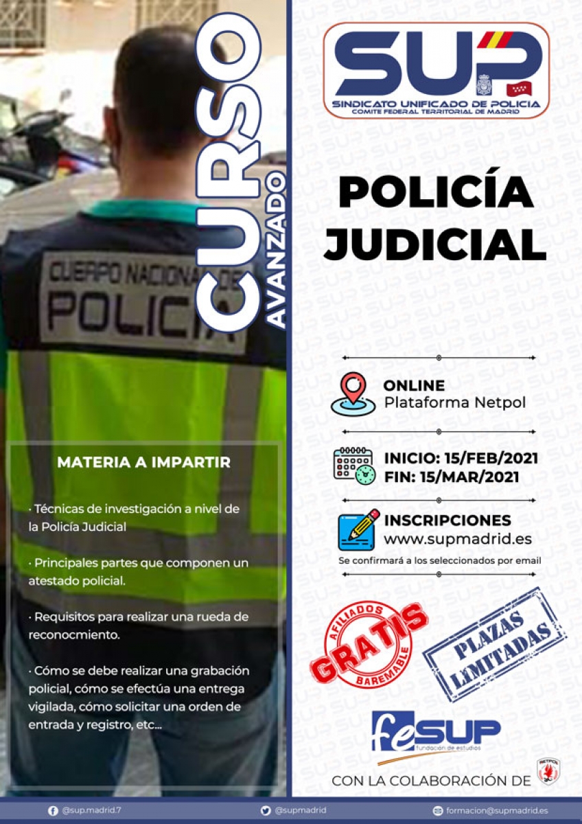 CURSO AVANZADO DE POLICÍA JUDICIAL 