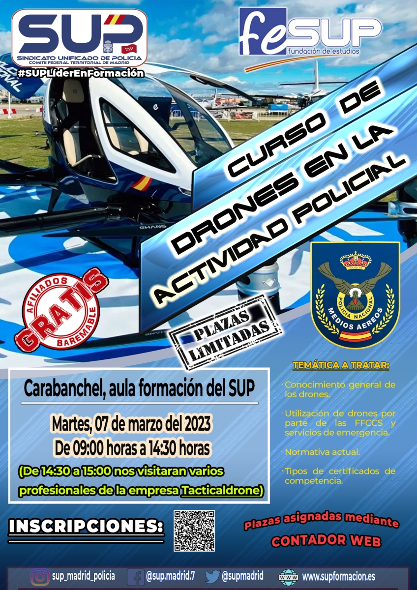 CURSO DE DRONES EN LA ACTIVIDAD POLICIAL