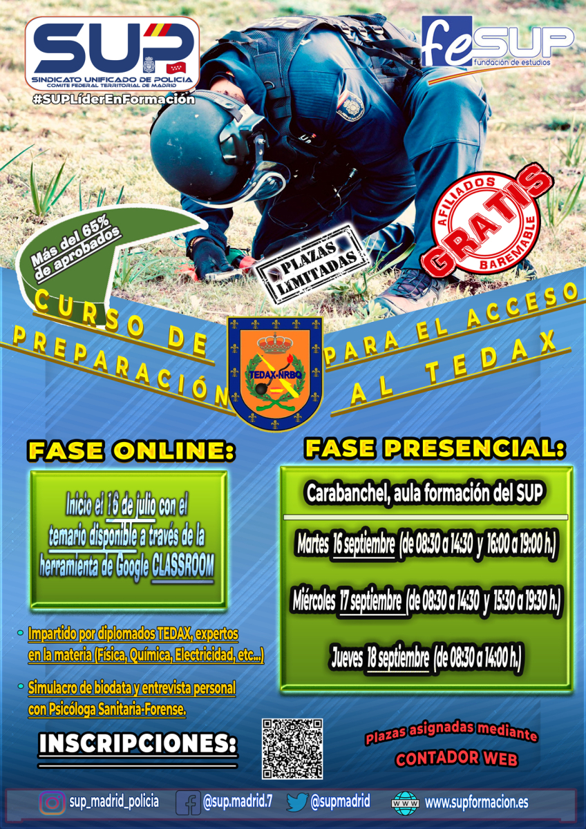 CURSO DE PREPARACIÓN PARA EL ACCESO AL TEDAX 2025