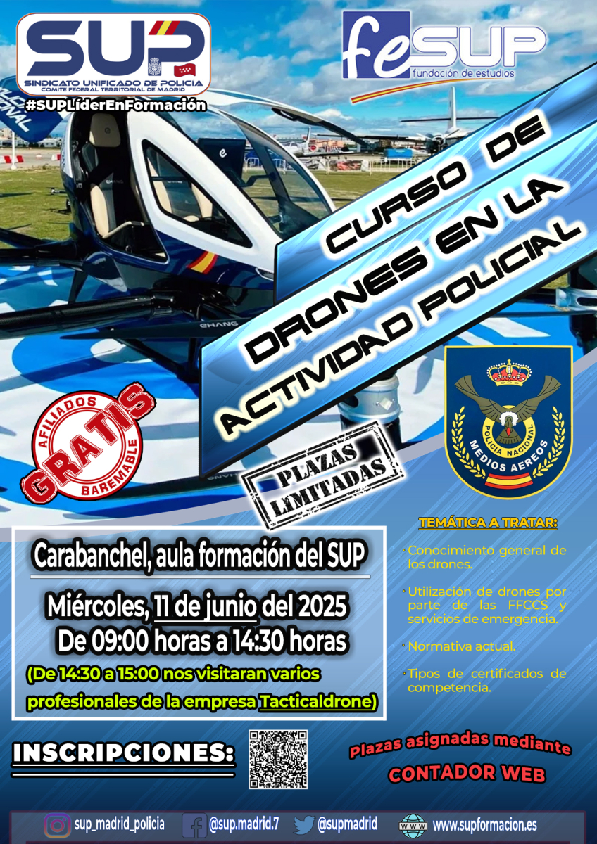 CURSO DE DRONES EN LA ACTIVIDAD POLICIAL