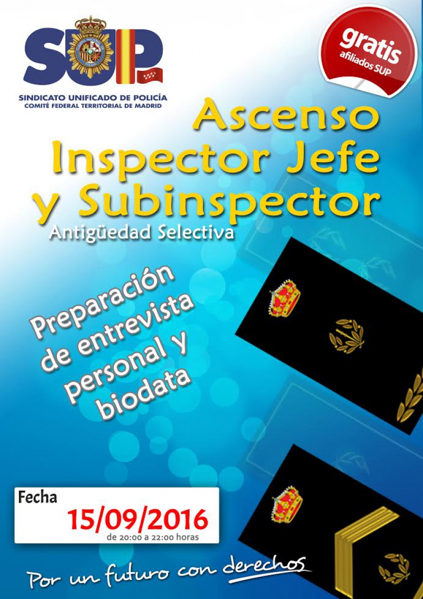JORNADA DE PREPARACIÓN DE BIODATA PARA ASCENSO A INSPECTOR JEFE Y SUBINSPECTOR