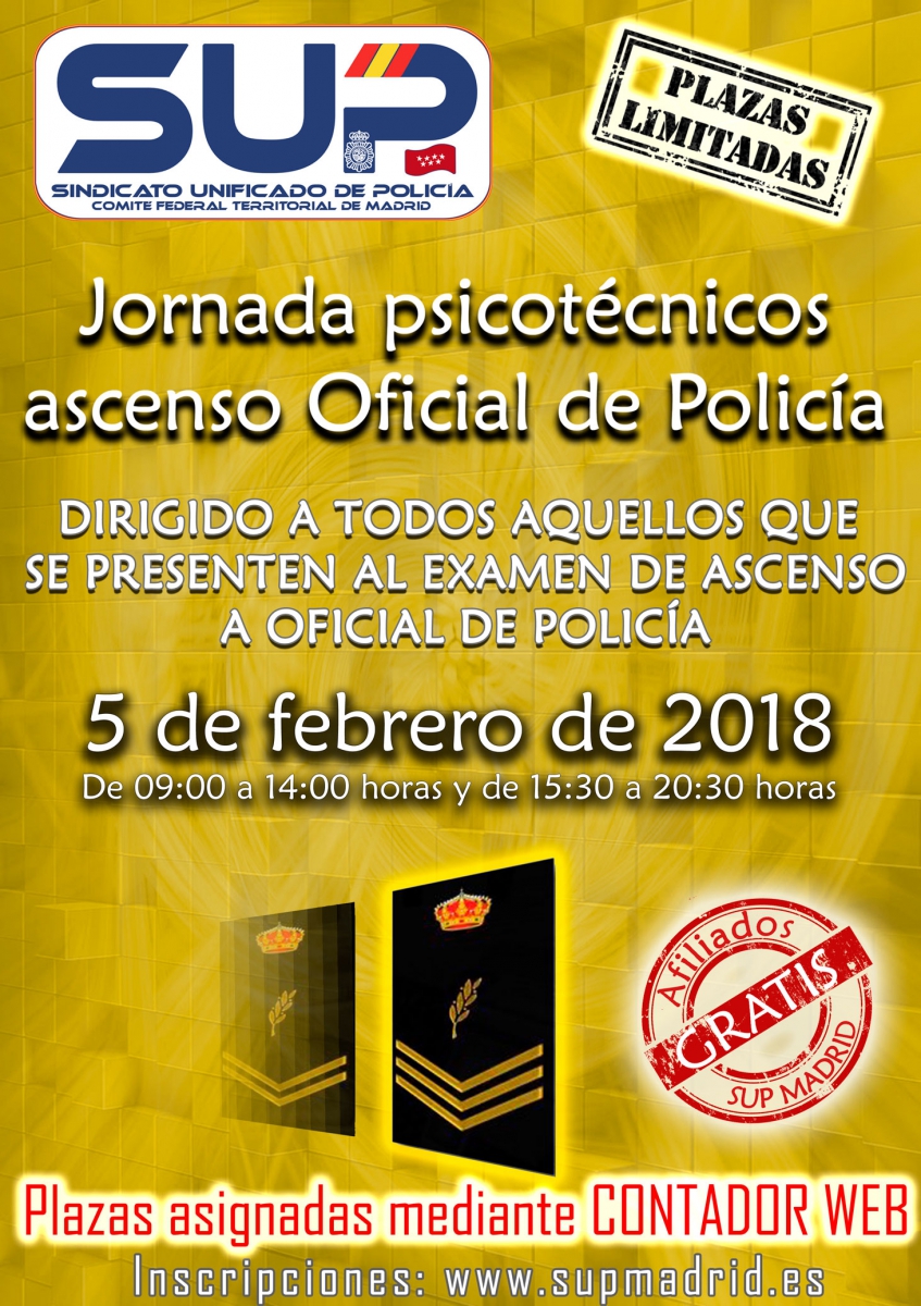 JORNADA DE PSICOTÉCNICOS ASCENSO OFICIAL DE POLICÍA 