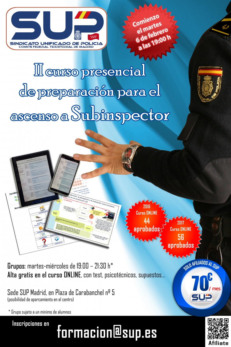 II CURSO PRESENCIAL PREPARACIÓN ASCENSO SUBINSPECTOR
