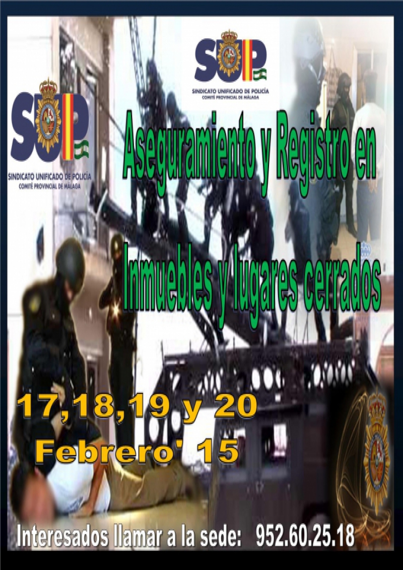 Aseguramiento y Registro en Inmuebles y lugares cerrados