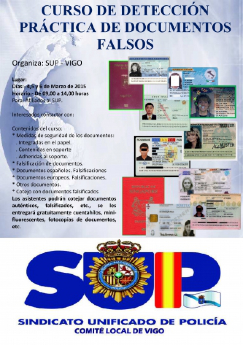 CURSO DE DETECCIÓN PRÁCTICA DE DOCUMENTOS FALSOS