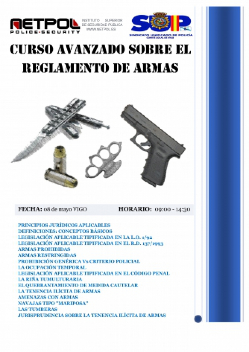 CURSO AVANZADO SOBRE EL REGLAMENTO DE ARMAS