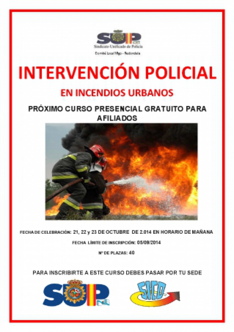 II CURSO INTERVENCIÓN POLICIAL EN INCENDIOS URBANOS