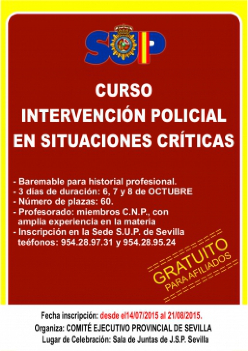 INTERVENCIÓNN POLICIAL EN SITUACIONES CRÍTICAS