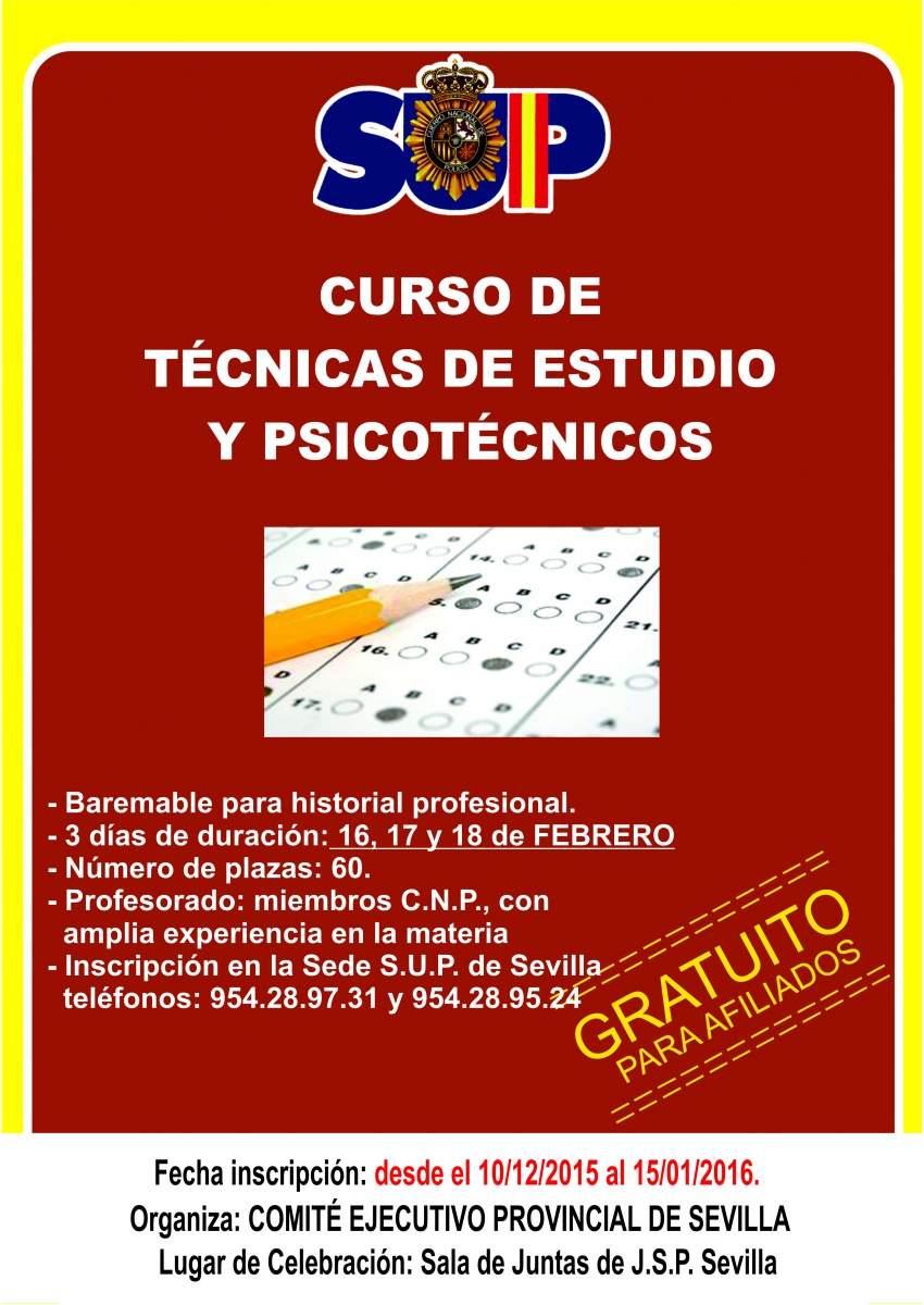 TÉCNICAS DE ESTUDIO Y PSICOTÉCNICOS