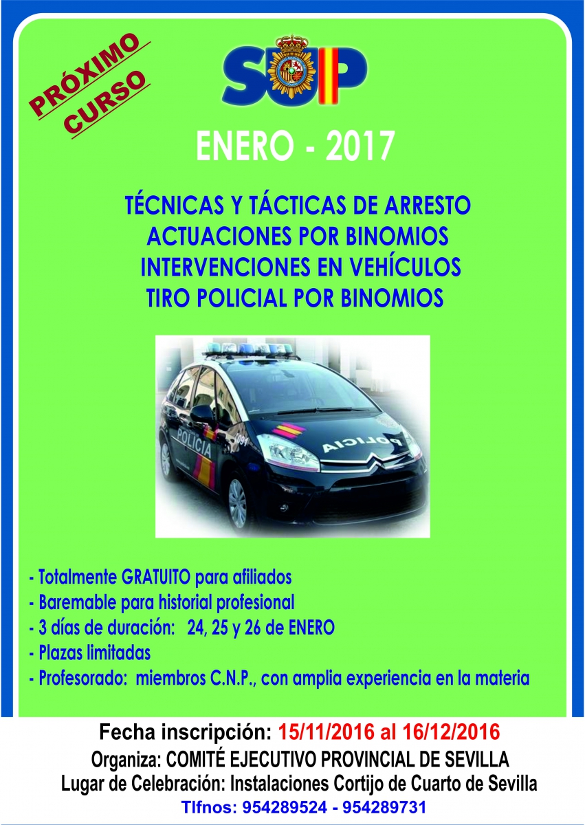 TÉCNICAS DE ARRESTO, ACTUACIONES INTERVENCIONES EN VEHICULOS Y TIRO POLICIAL POR BINOMIOS