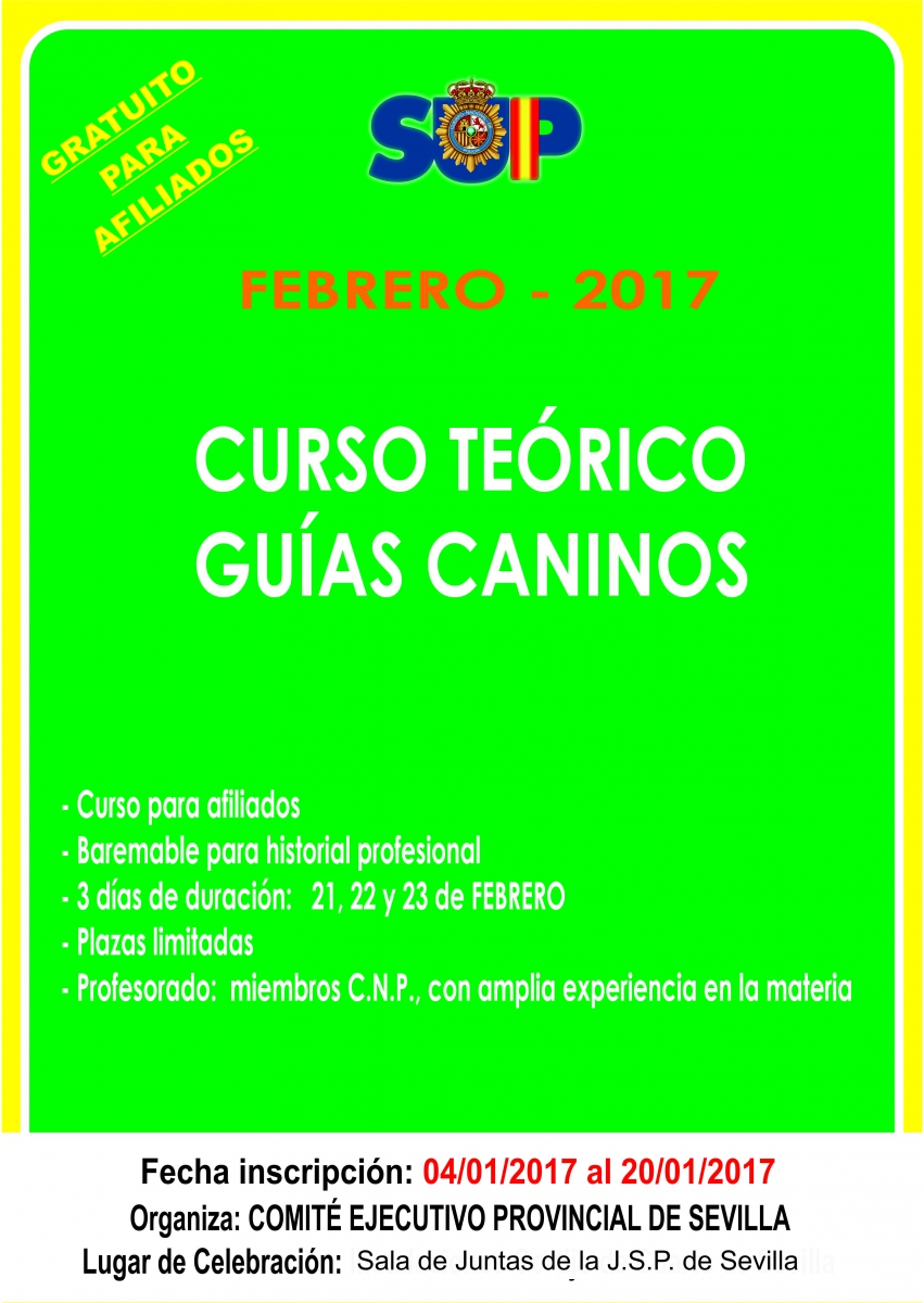 CURSO TEÓRICO GUIAS CANINOS