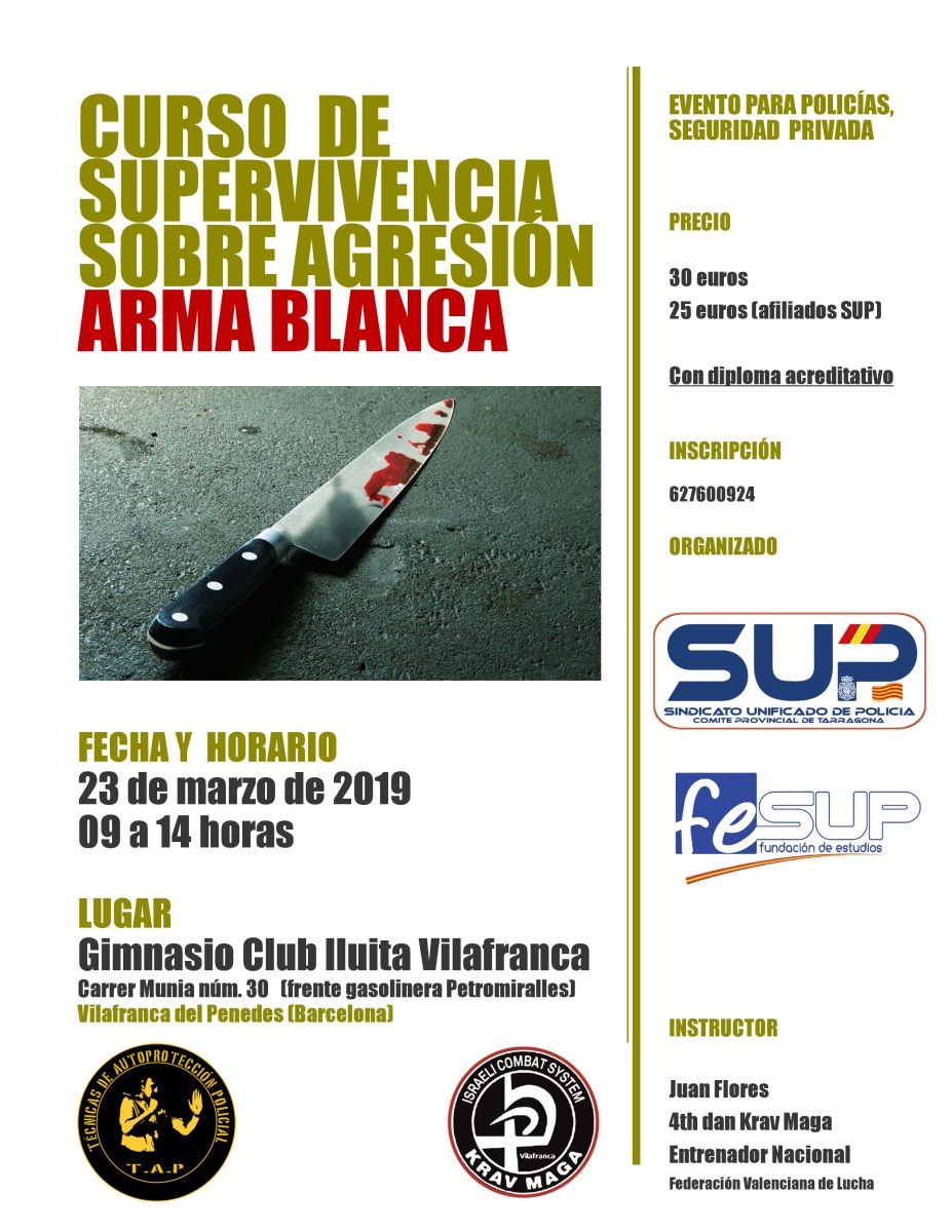 CURSO SUPERVIVENCIA SOBRE AGRESIÓN ARMA BLANCA