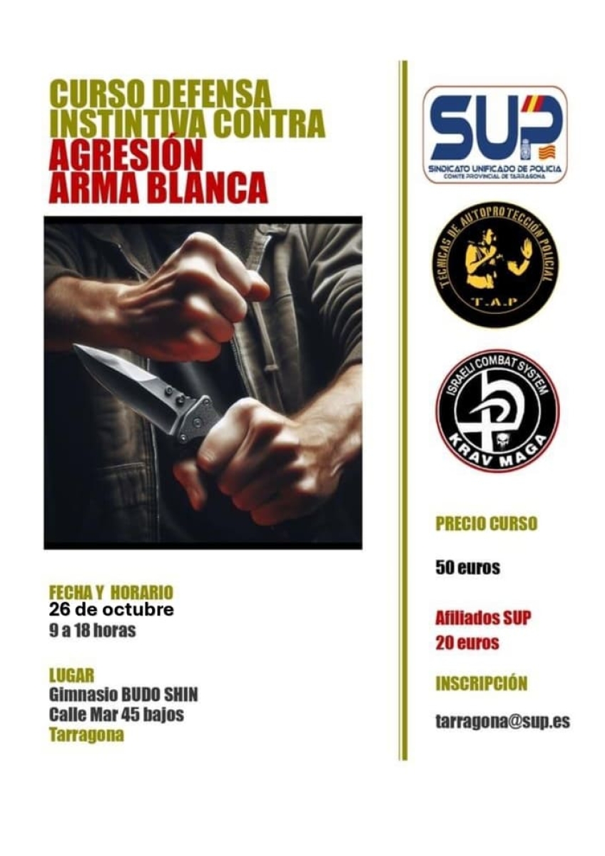 CURSO DEFENSA INSTINTIVA CONTRA AGRESION ARMA BLANCA