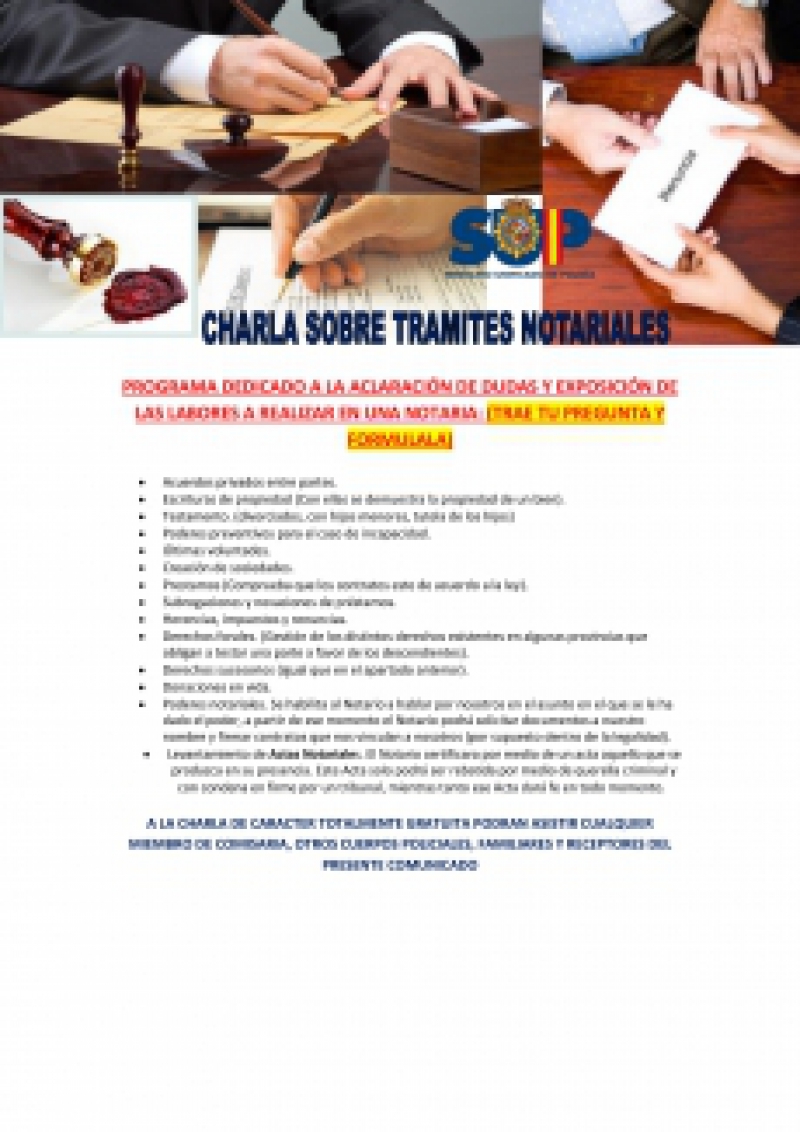 II CHARLA SOBRE TRAMITES NOTARIALES