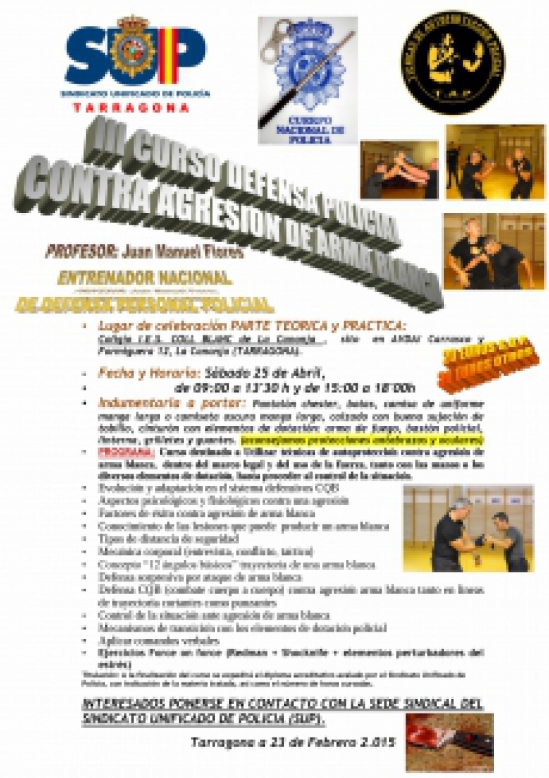 III Curso Def.Policial contra agresion arma blanca