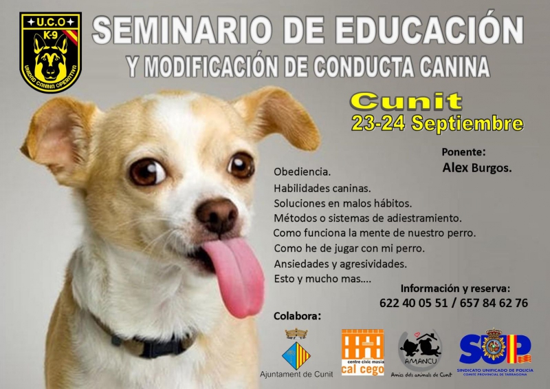 SEMINARIO DE EDUCACION Y MODIFICACION DE CONDUCTA CANINA