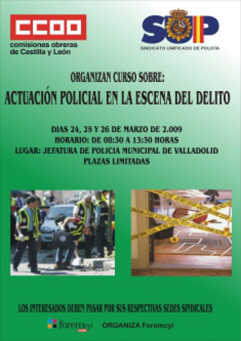 CURSO ACTUACIÓN POLICIAL EN LA ESCENA DEL DELITO