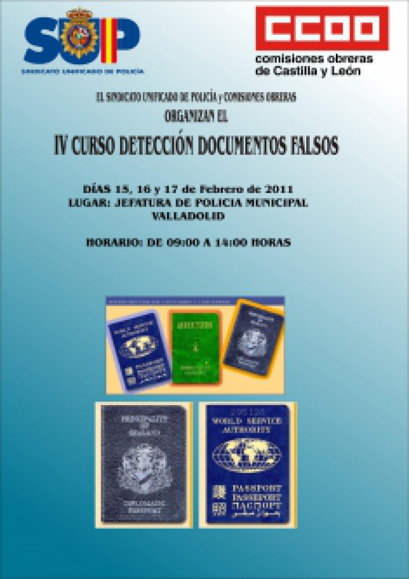 IV CURSO DE  DETENCIÓN DE DOCUMENTOS FALSOS
