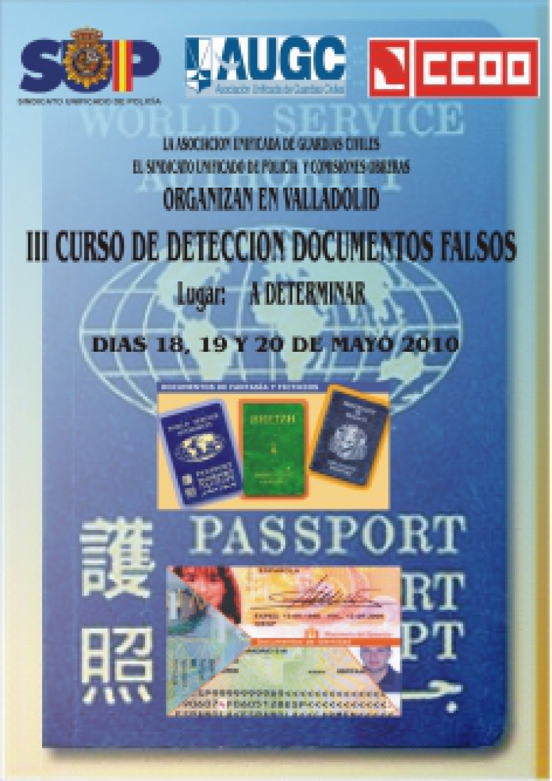 III CURSO DE DETECCION DOCUMENTOS FALSOS