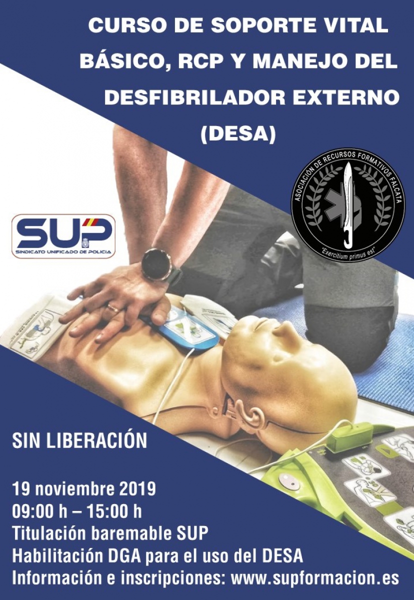 Curso de soporte vital básico, RCP y manejo del desfibrilador externo (DESA)