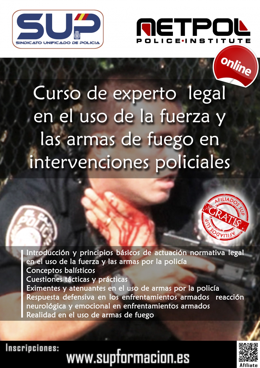 Curso de experto legal en el uso de la fuerza y las armas de fuego en intervenciones policiales