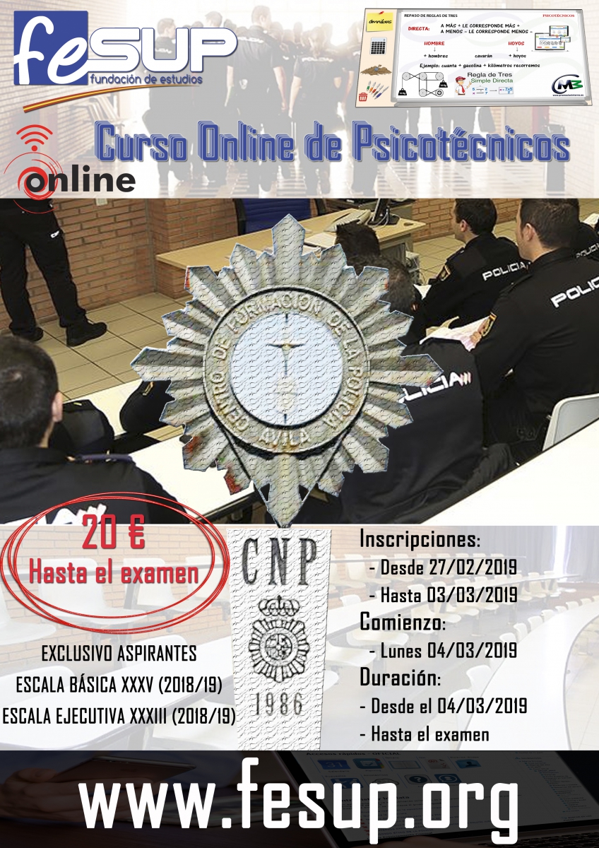 CURSO ONLINE DE PSICOTÉCNICOS - ACCESO A POLICÍA NACIONAL