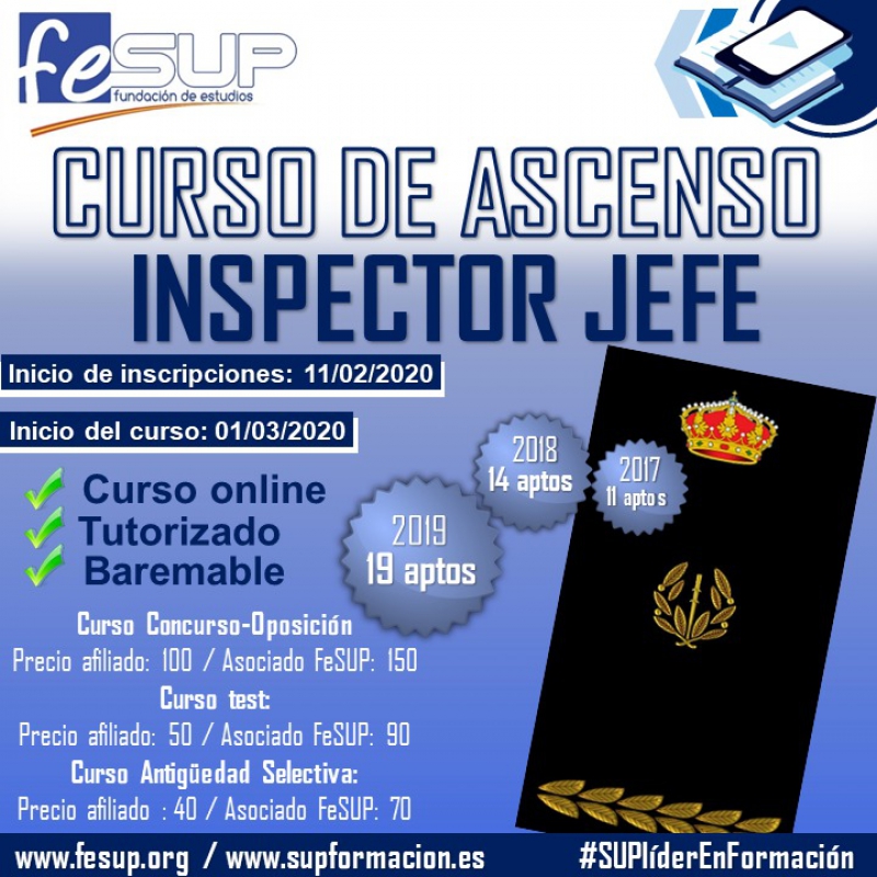 Preparación ascenso a Inspector Jefe 2020 - Concurso Antigüedad