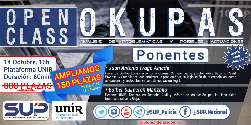 OPENCLASS SOBRE TRATAMIENTO DE LA PROBLEMÁTICA DE LA OCUPACIÓN (AMPLIACIÓN PLAZAS INICIALES)