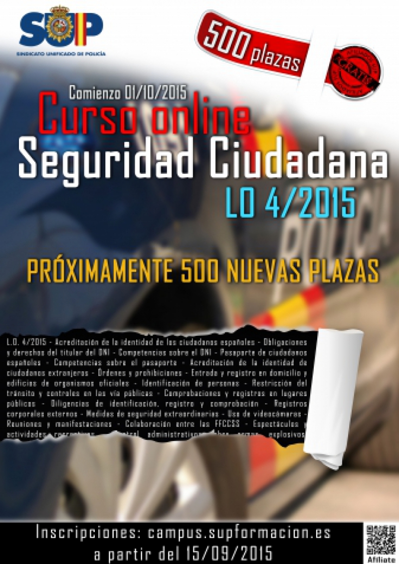 Curso de LO 4/2015 de Protección de la Seguridad Ciudadana 