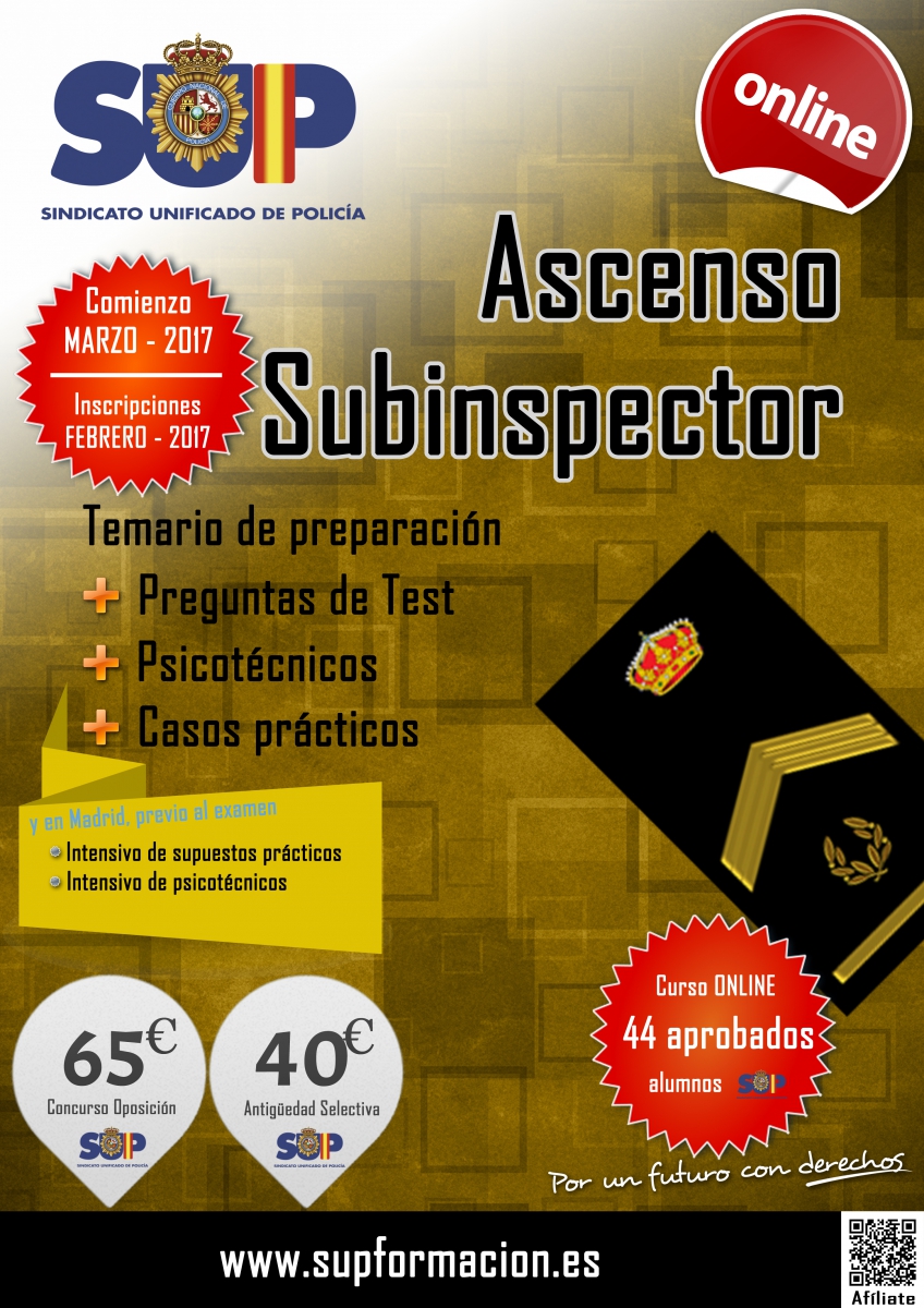 Preparación ascenso a Subinspector 2017 - Concurso Oposición