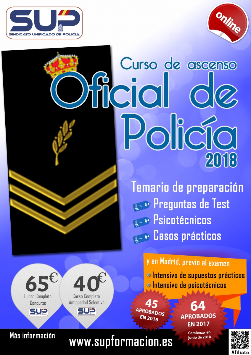 Preparación ascenso a Oficial de Policía - Antigüedad Selectiva - 2018