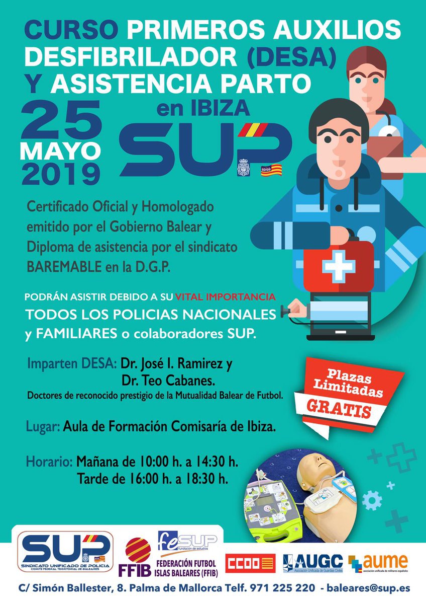 Ibiza - Primeros Auxilios, Desfibrilador (DESA) y Asistencia Parto
