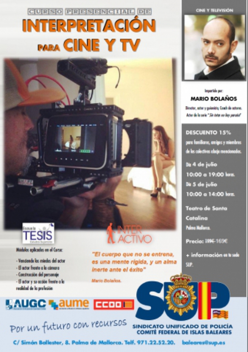 Mallorca - Interpretación para Cine y TV con Mario Bolaños