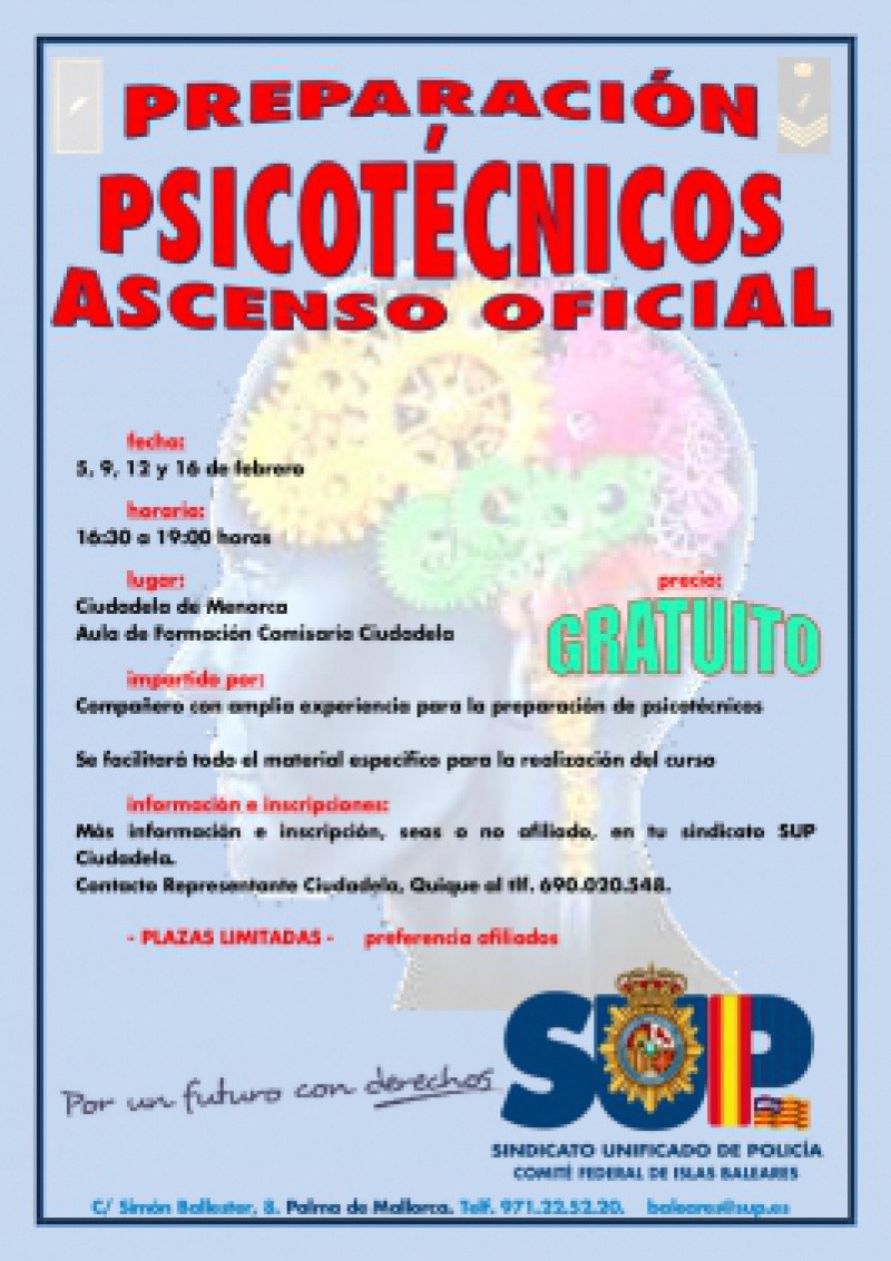 Menorca - Preparación Psicotécnicos Ascenso Oficial