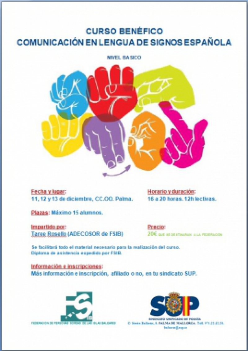 Mallorca - Comunicación en Lengua de Signos Española - Curso Benéfico