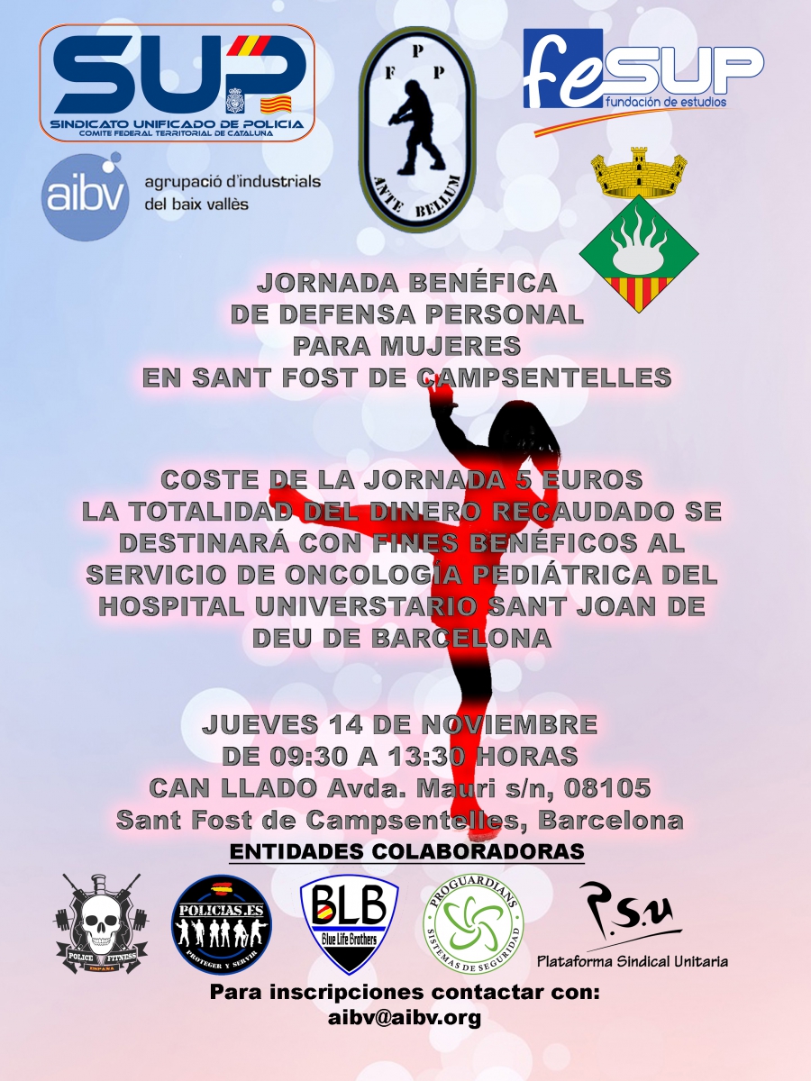 JORNADA BENEFICA DEFENSA PERSONAL PARA MUJERES EN SANT FOST DE CAMPSENTELLES