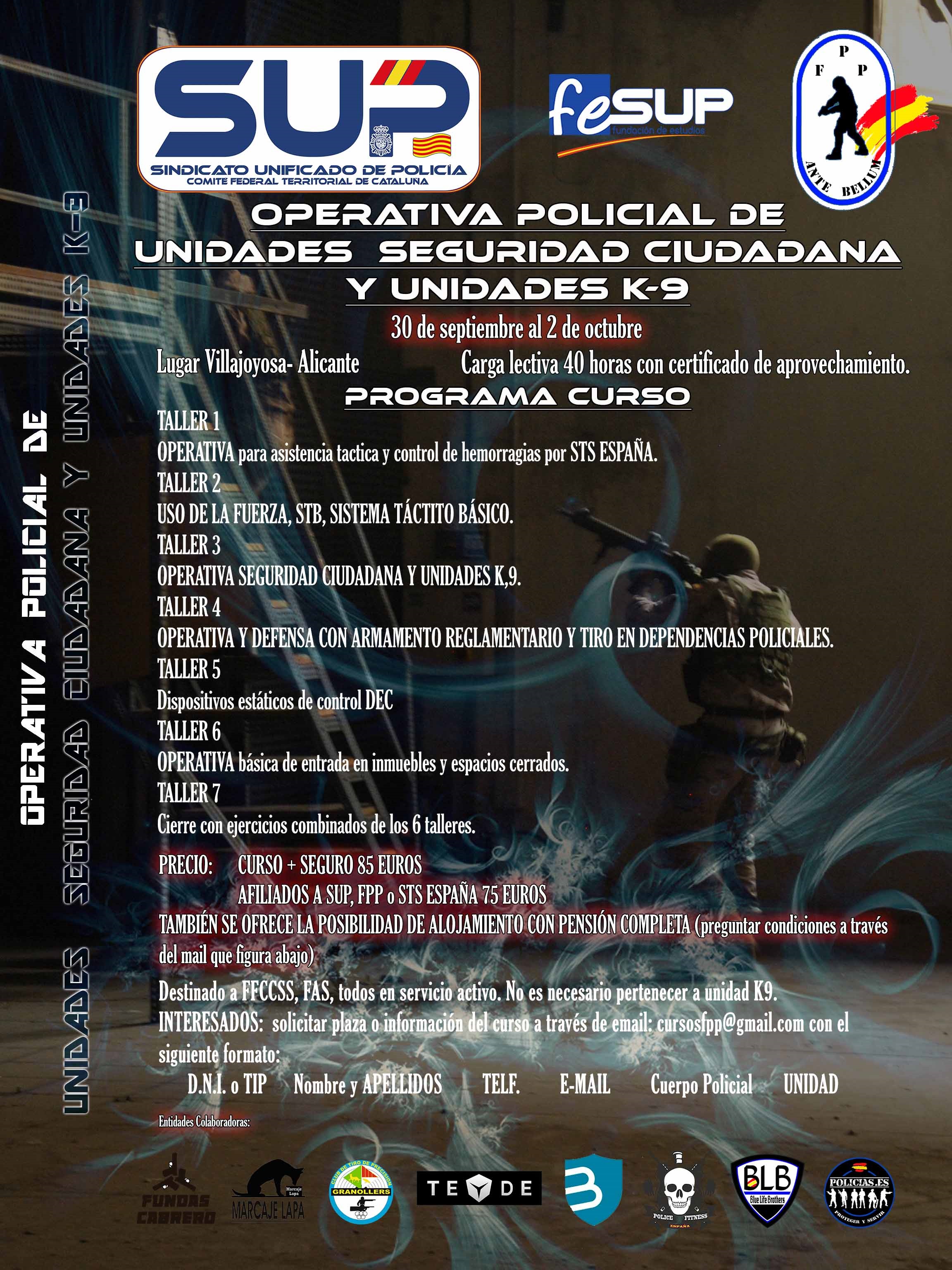 CURSO OPERATIVO DE UNIDADES CANINAS Y DE SEGURIDAD CIUDADANA