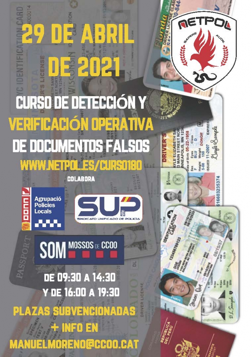 CURSO DE VERIFICACION OPERATIVA DE DOCUMENTOS FALSOS