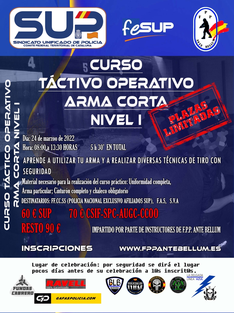 CURSO TÁCTICO ARMA CORTA NIVEL I