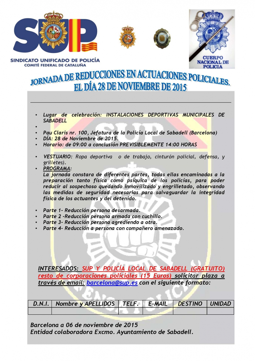 JORNADA DE DEFENSA PERSONAL TÉCNICO POLICIAL