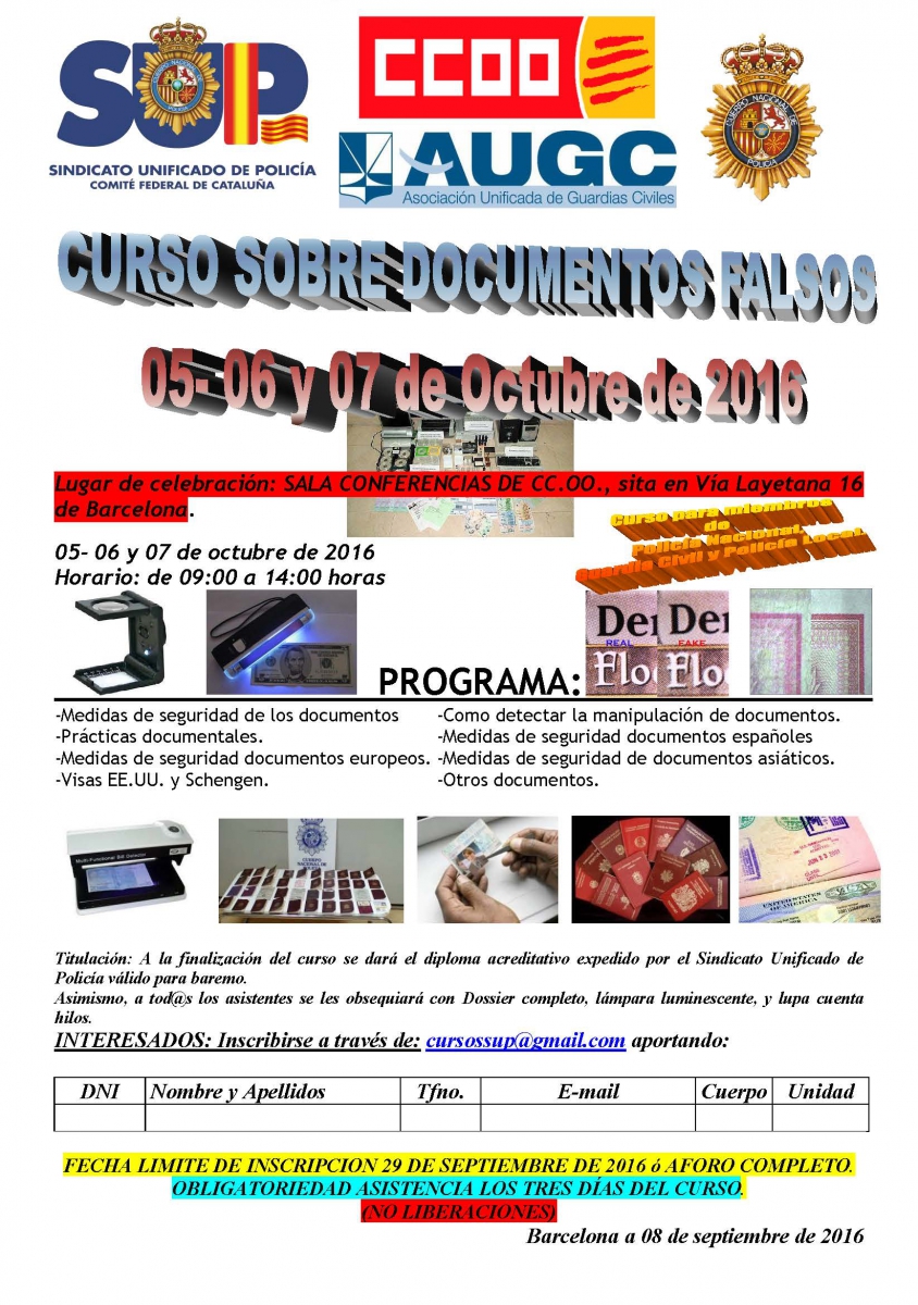 CURSO SOBRE DOCUMENTOS FALSOS