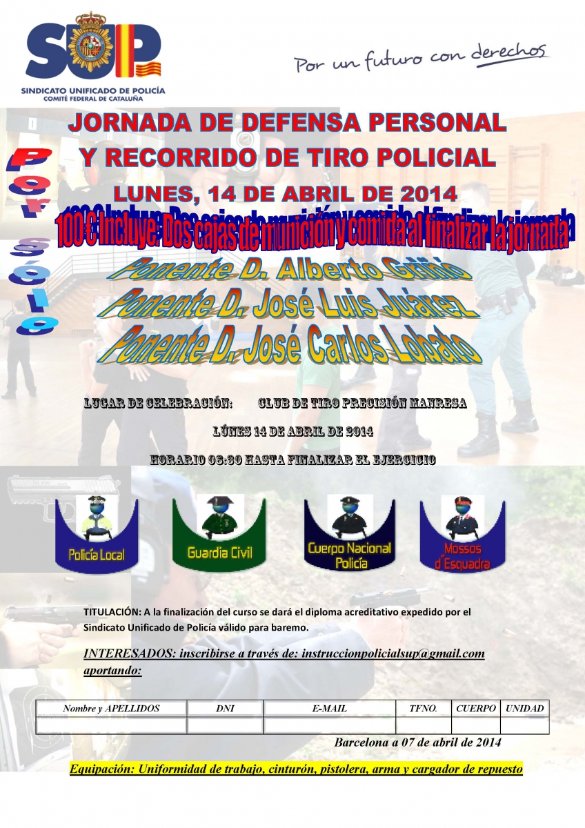JORNADA DE DEFENSA PERSONAL Y RECORRIDO DE TIRO POLICIAL